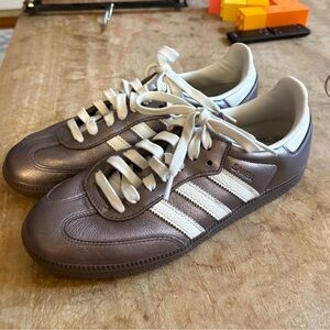 Adidas Women’s Size 8.5 Purple Metallic Sambas Sneakers